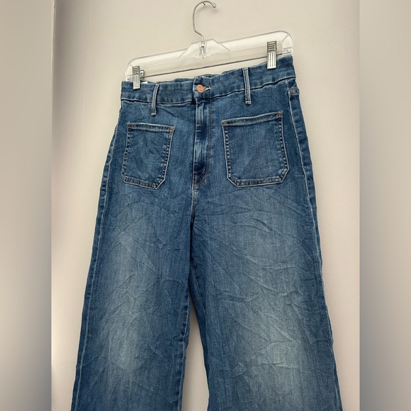 MOTHER Anthropologie The Hustler Roller Sneak Patch Pocket High-Rise Wide-Leg - Picture 10 of 12